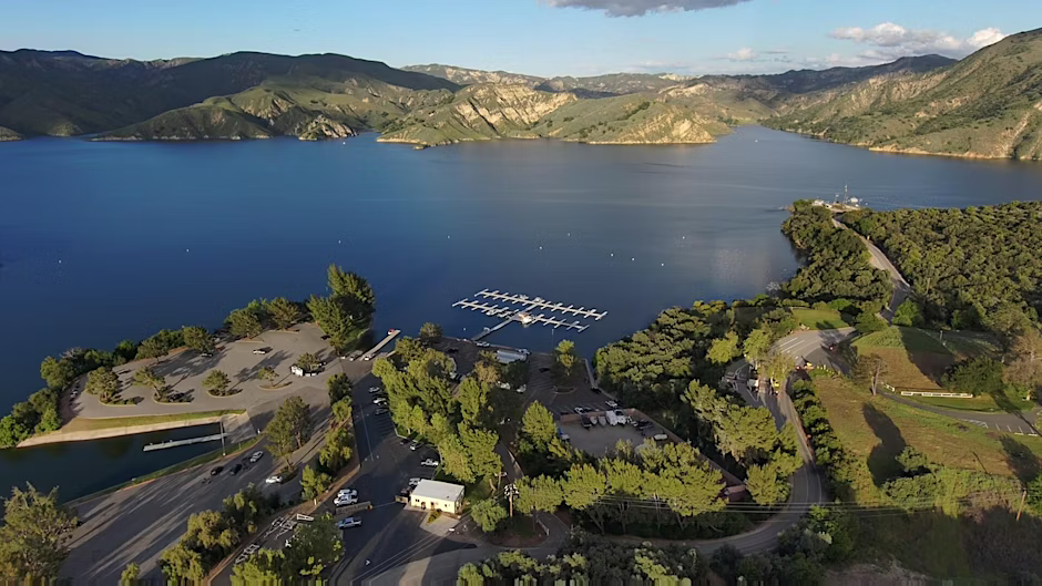 Lake Piru Marina Arial Shot